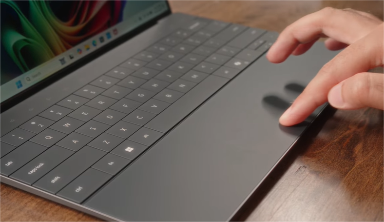 Dell XPS 13 keyboard and trackpad view 